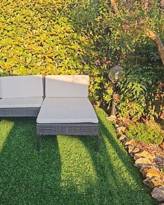divano componibile in Polyrattan marrone