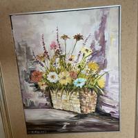 Dipinto a Olio P. Malmesi - Vaso di Fiori - 50x40