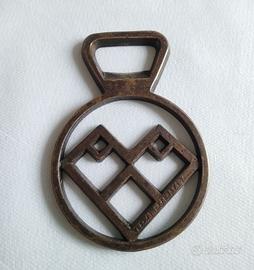 Apribottiglie cavatappi vintage stile deco, ottone