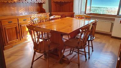 Tavolo con 6 sedie DEL TONGO in legno