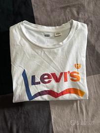 T-shirt Levi's Bianca Taglia L – Logo Batwing Sfum