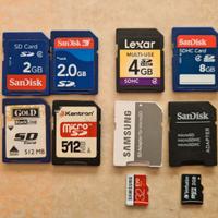 schede SD e micro SD da 2-4-8-32 gb