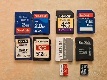 schede SD e micro SD da 2-4-8-32 gb