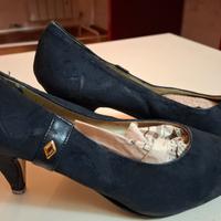 Scarpe tacco medio vera pelle scamosciata n.38