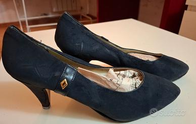 Scarpe tacco medio vera pelle scamosciata n.38