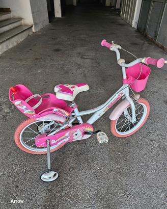 bicicletta bambina rosa Dino Unicorn