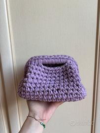 Clutch bag lilla fatta a mano