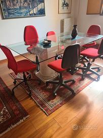 tavolo riunioni in cristallo