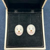 Gemelli Lladró Kind Clown in porcellana e argento
