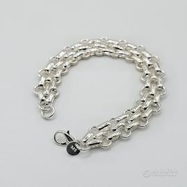 raffinato bracciale argento tubolare donna 20cm