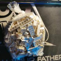 busta con pezzi lego sfusi bianchi, circa 400 gr