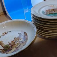 Servizio piatti Richard Ginori 1919 decorato mano 