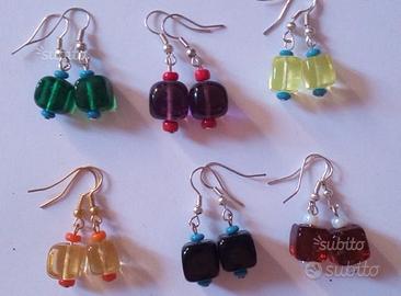 Orecchini vari in vetro di Murano