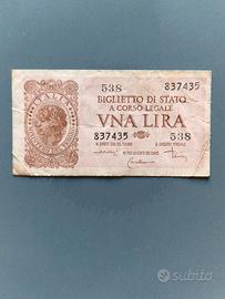 Banconota Una Lira R.D.L. 20 maggio 1935