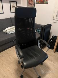 Ikea sedia ufficio markus pelle nera