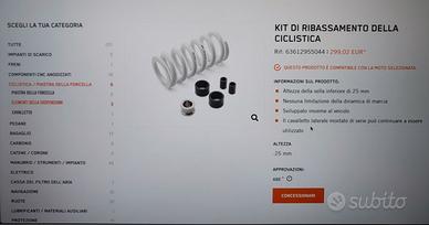 KIT DI RIBASSAMENTO DELLA CICLISTICA KTM 890 R