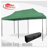 Gazebo 3x6 verde pieghevole ACCIAIO tetto