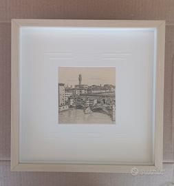 Acqueforti: Vedute Firenze in cornice 23x23