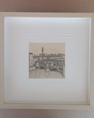 Acqueforti: Vedute Firenze in cornice 23x23