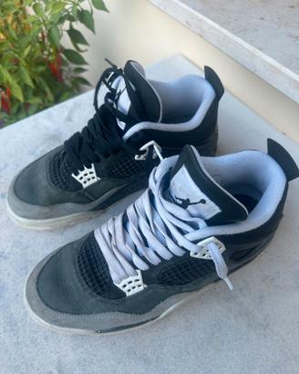 scarpe Nike air jordan 4 black white retro TAG. 44