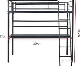 Soppalco Ikea in Metallo Bianco