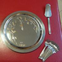 Tortiera con paletta e 12 forchettine acciaio inox