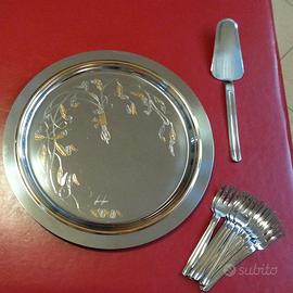 Tortiera con paletta e 12 forchettine acciaio inox