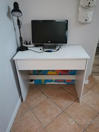 Scrivania compatta 90 x 45 cm bianca