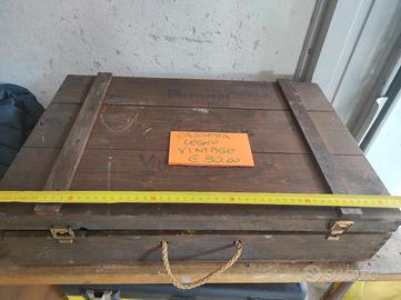 cassetta valigia legno vintage