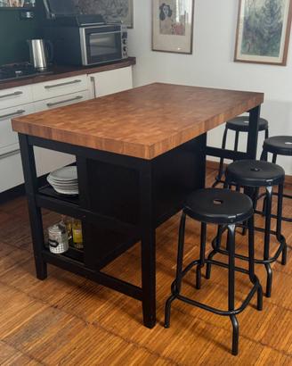 Tavolo isola cucina ikea Vadholma con sedie
