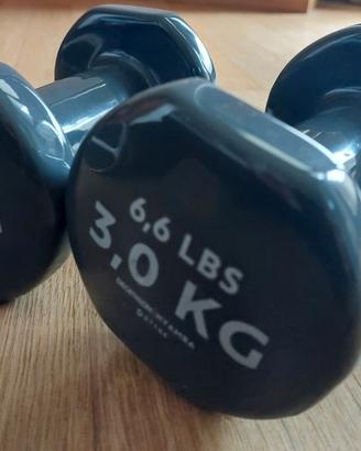 Domyos Manubri palestra ghisa 2x3 kg grigi