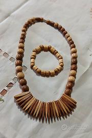 Collana + Bracciale Cubano In Legno ORIGINALE 