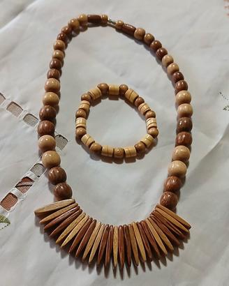Collana + Bracciale Cubano In Legno ORIGINALE 