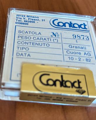 Blister sigillato con cuore con granati vintage