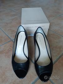 decollete pelle nappa nera 