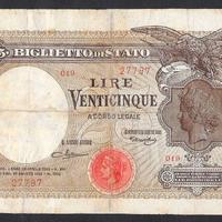 Biglietto da 25 lire del 1923 Regno d'Italia