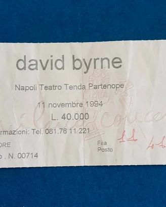 Biglietto David Byrne (Talking Heads) Concerto '94