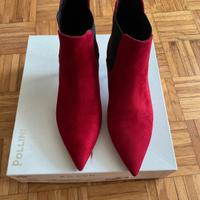 Stivaletti Pollini velluto rosso
