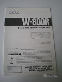 Manuale istruzioni registratore teac w-800r