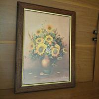 Quadro decorativo "Girasoli nel vaso" firmato F. D