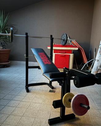 Panca WEIDER con bilancere e pesi