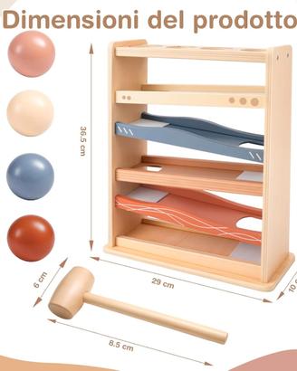 Vanplay Pista di biglie in legno da 1 anno. NUOVO