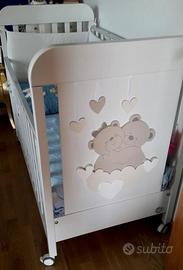 Lettino bimbo con sponde e materasso