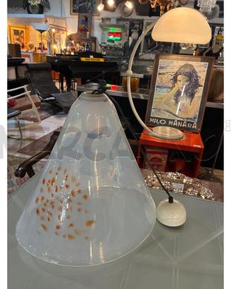 LAMPADARIO MURANO A CAMPANA VETRO PIGMENTI ARANCIO