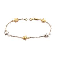 Bracciale bambini stelle in oro bianco e giallo