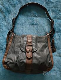 Borsetta Fornarina in similpelle grigia e marrone 