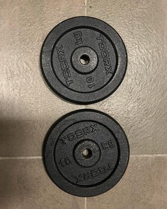 2 dischi da 10kg per bilanciere o manubri