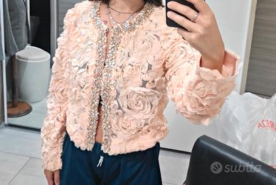 giacca flower 3D satin