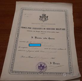 Diploma Croce Argento XVI anni Servizio REI 1914