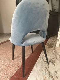 2 Sedie westwing in velluto azzurre